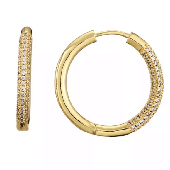 Gold plated hoop earrings - Picture 3 of 3